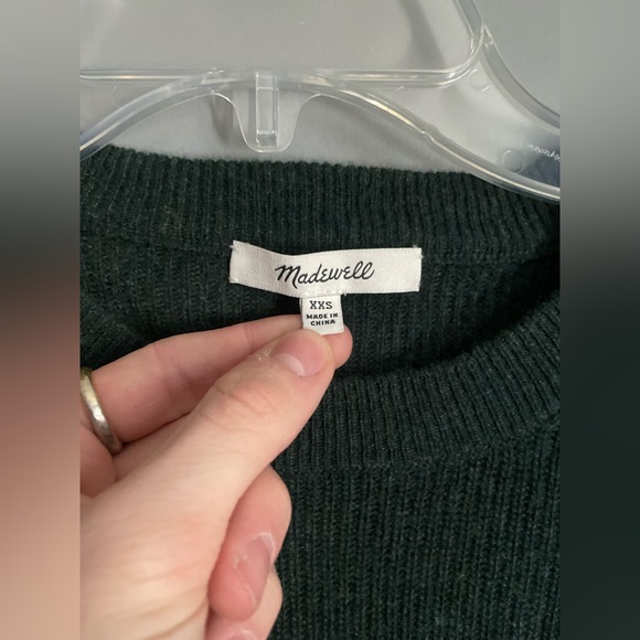 Madewell Forest Green Ribbed Puff Sleeve Sweater Size XXS - Picture 4 of 4